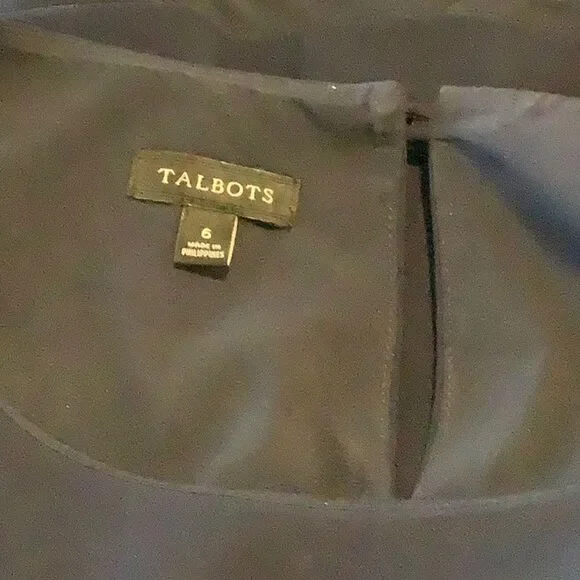 🔵 Talbots Navy Sleeveless Peplum Top – Rounded Neck – Size 6 - Picture 5 of 10